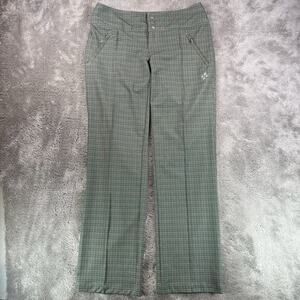 Jofit Women’s Golf Pants Size 6 Brown Green Blue Plaid Stretch Activewear - EUC